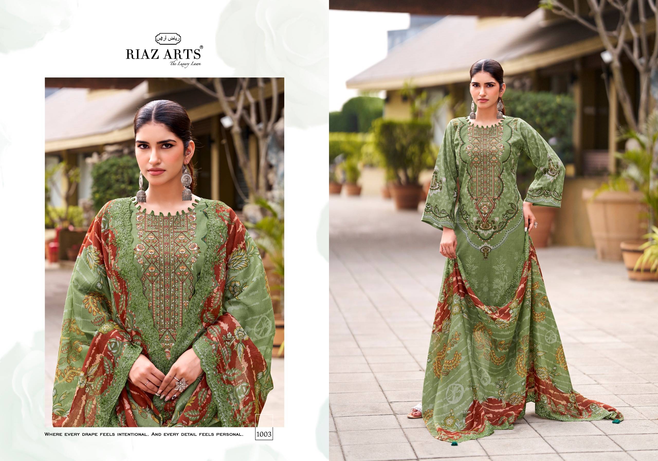 ABU SAEED Vol.2 by RIAZ ARTS PRINTS 1001 TO 1006 SERIES Pakistani Stylish Embroidered COTTON CAMRIC COLLECTION At Wholesale Price